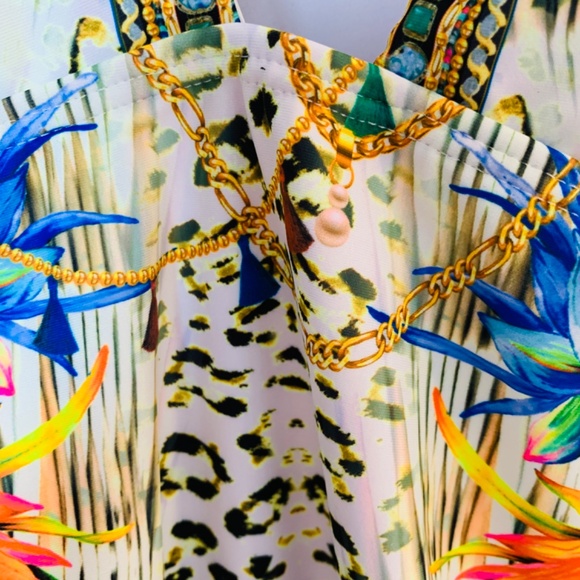 Venus Hot Rio One Piece Swimsuit Size 14 NWOT Leopard Floral Halter Neck Beach - Picture 9 of 16